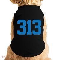 Detroit 313 Area Code Sports Fan Detroit Fan Doggie Tank thumb 0