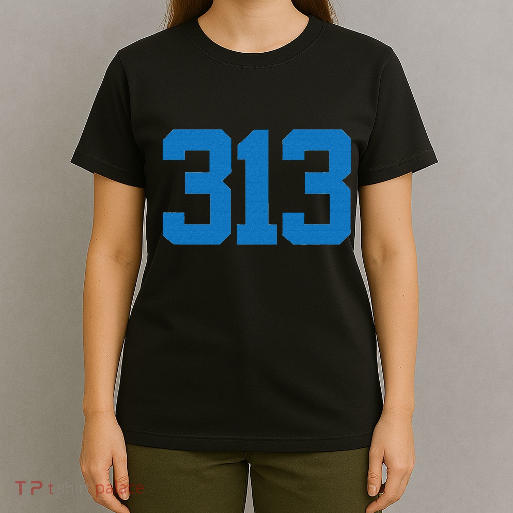 Detroit 313 Area Code Sports Fan Detroit Fan T-Shirt
