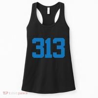 Detroit 313 Area Code Sports Fan Detroit Fan Women's Tank Top thumb 0