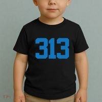 Detroit 313 Area Code Sports Fan Detroit Fan Toddler T-Shirt thumb 2