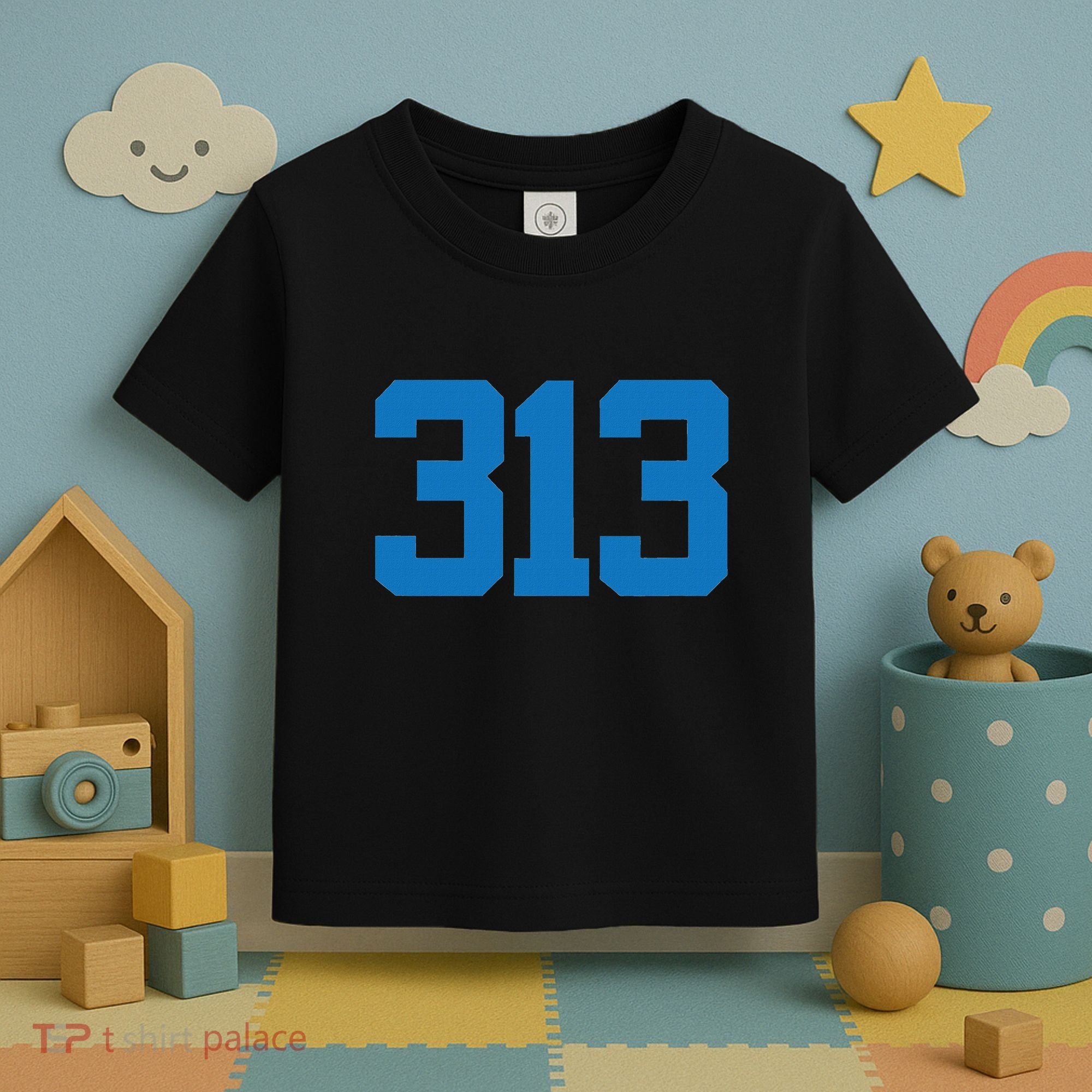 Detroit 313 Area Code Sports Fan Detroit Fan Toddler T-Shirt