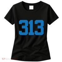 Detroit 313 Area Code Sports Fan Detroit Fan Women's T-Shirt thumb 0