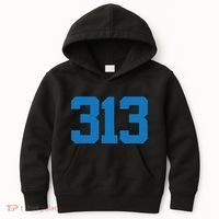 Detroit 313 Area Code Sports Fan Detroit Fan Kids Hoodie thumb 0