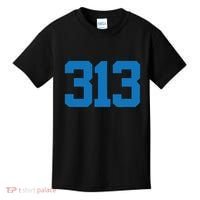 Detroit 313 Area Code Sports Fan Detroit Fan Kids T-Shirt thumb 0