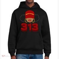 Detroit 313 Area Code What Up Doe Black Woman District V.I.T. Heavyweight Hoodie thumb 0