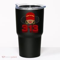 Detroit 313 Area Code What Up Doe Black Woman Tumbler thumb 0