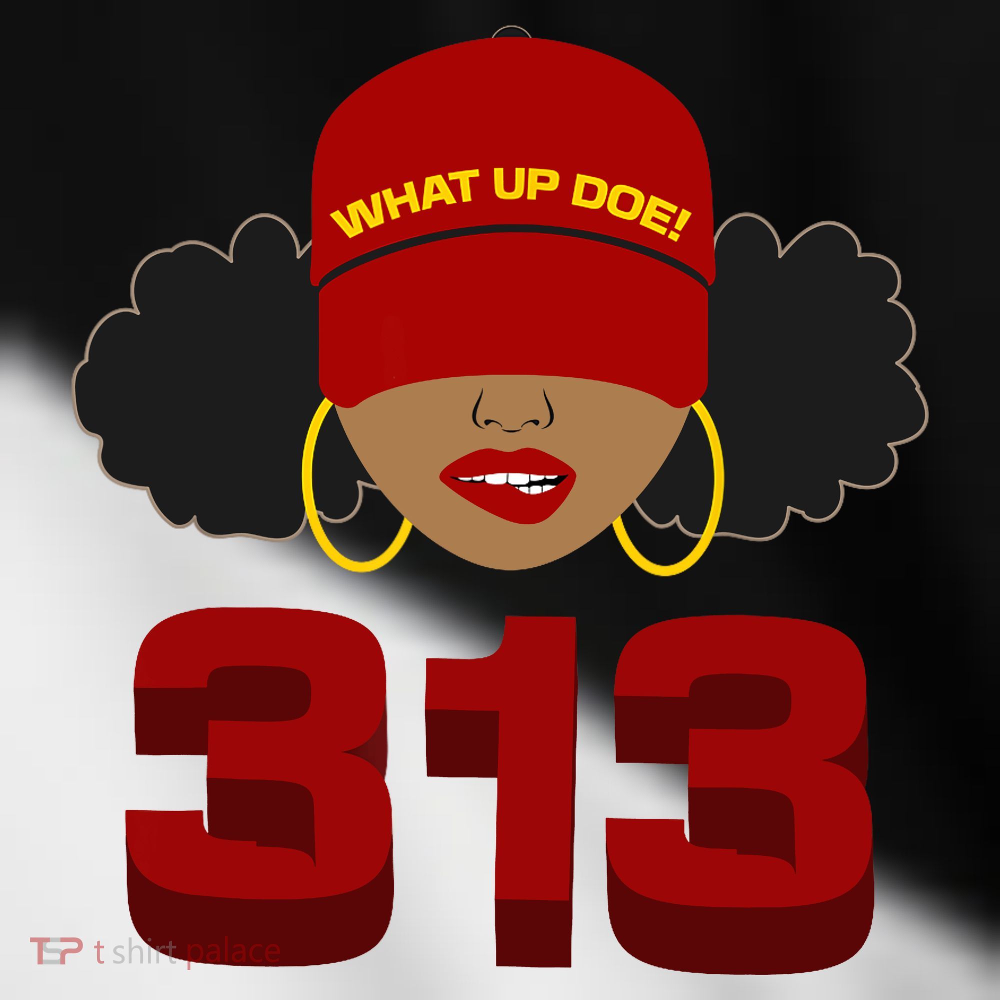 Detroit 313 Area Code What Up Doe Black Woman Toddler Fine Jersey T-Shirt