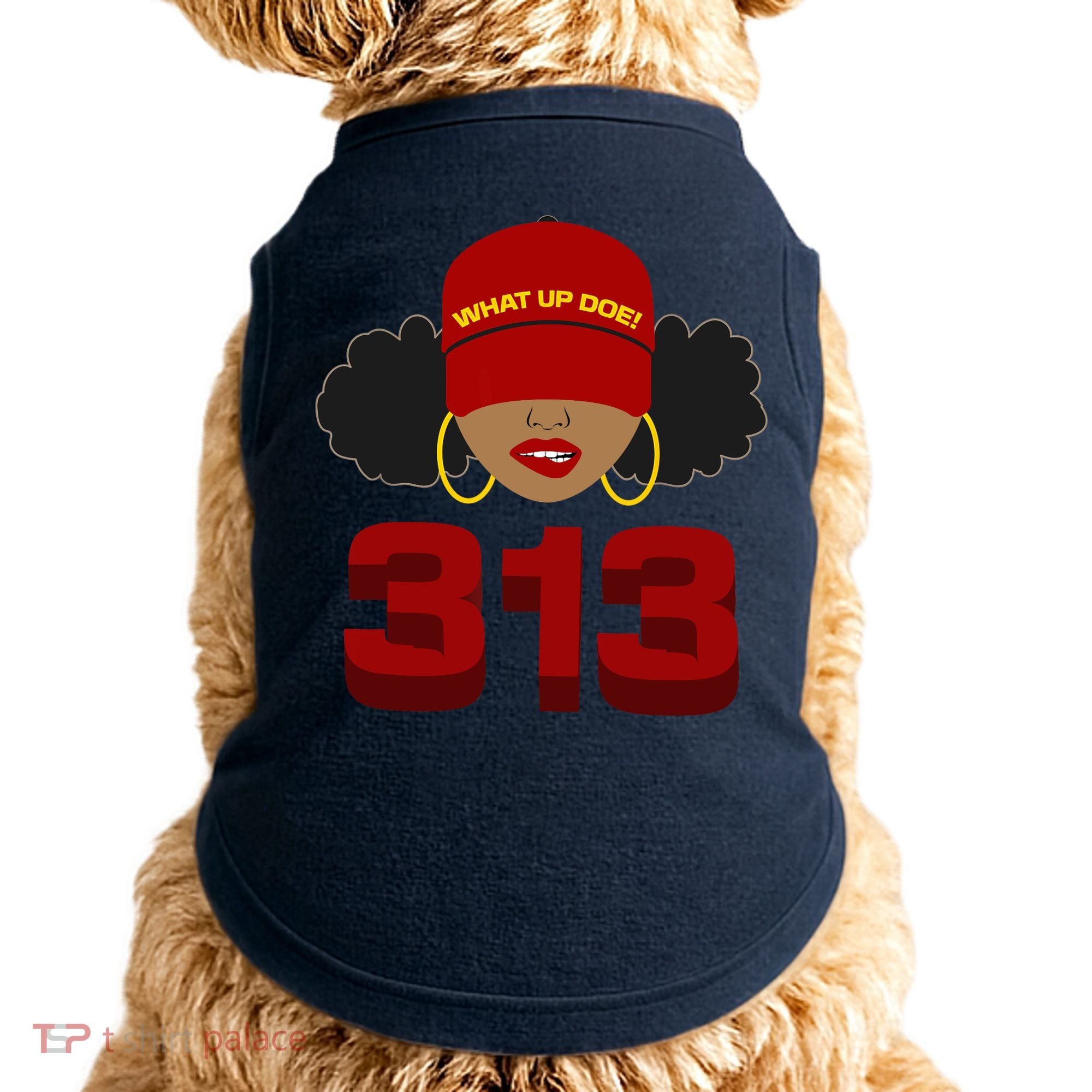 Detroit 313 Area Code What Up Doe Black Woman Doggie Tank