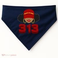 Detroit 313 Area Code What Up Doe Black Woman USA-Made Doggie Bandana thumb 0