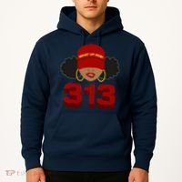 Detroit 313 Area Code What Up Doe Black Woman Hoodie thumb 2