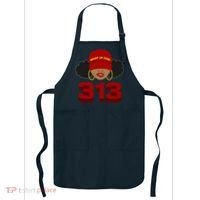 Detroit 313 Area Code What Up Doe Black Woman Apron thumb 0