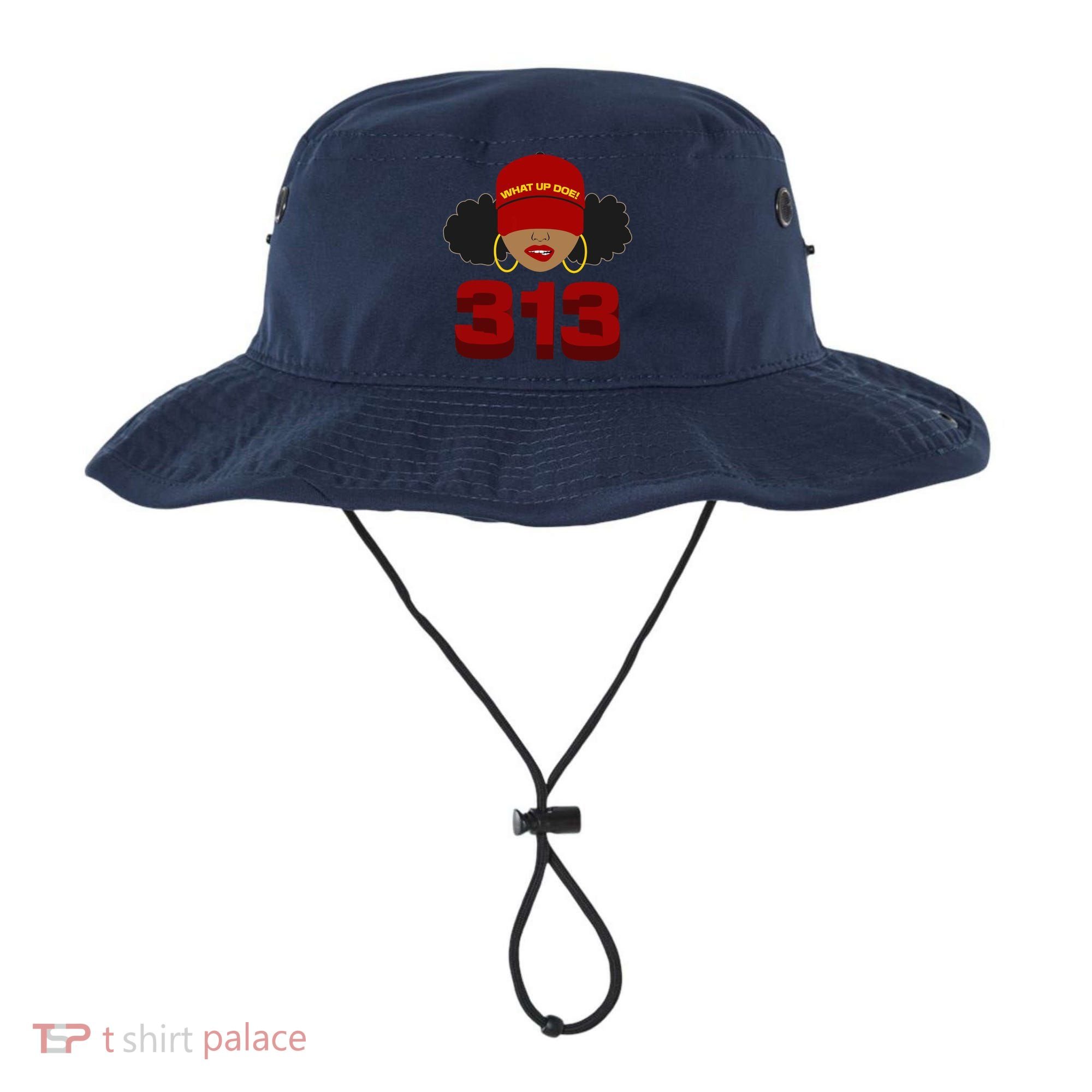 Detroit 313 Area Code What Up Doe Black Woman Bucket Hat