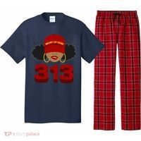 Detroit 313 Area Code What Up Doe Black Woman Pajama Set thumb 0