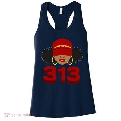 Detroit 313 Area Code What Up Doe Black Woman Women's Tank Top
