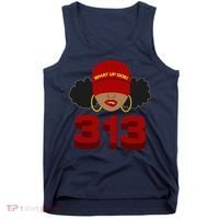 Detroit 313 Area Code What Up Doe Black Woman Tank Top thumb 0