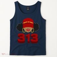 Detroit 313 Area Code What Up Doe Black Woman Tank Top thumb 2