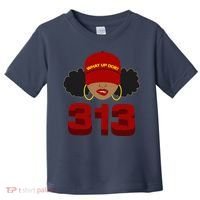 Detroit 313 Area Code What Up Doe Black Woman Toddler T-Shirt thumb 0