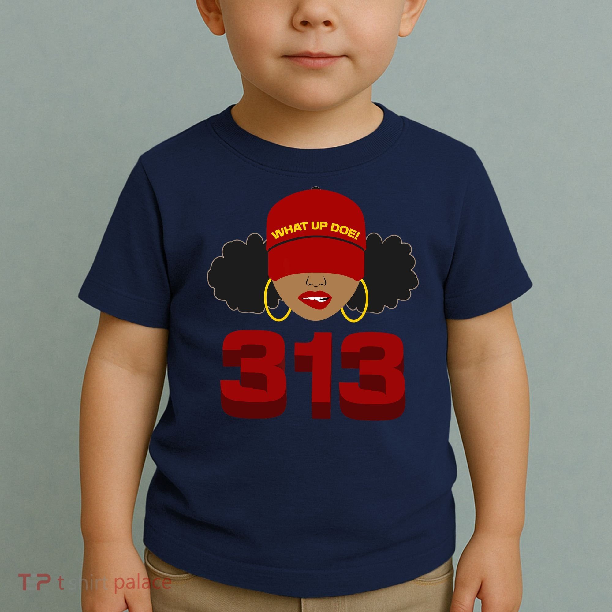 Detroit 313 Area Code What Up Doe Black Woman Toddler T-Shirt