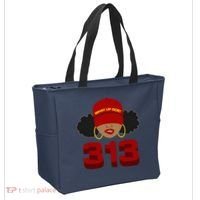 Detroit 313 Area Code What Up Doe Black Woman Tote Bag thumb 2
