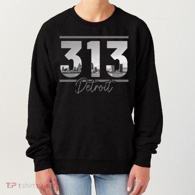 Detroit 313 Area Code Skyline Michigan Vintage Women's Sweatshirt