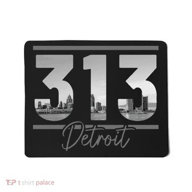 Detroit 313 Area Code Skyline Michigan Vintage Mousepad