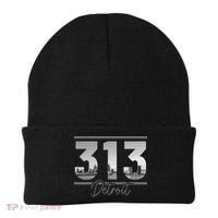 Detroit 313 Area Code Skyline Michigan Beanie thumb 0
