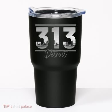 Detroit 313 Area Code Skyline Michigan Tumbler