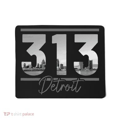 Detroit 313 Area Code Skyline Michigan Mousepad