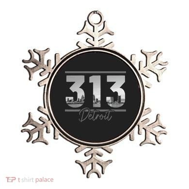 Detroit 313 Area Code Skyline Michigan Ornament