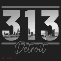 Detroit 313 Area Code Skyline Michigan Hat thumb 2
