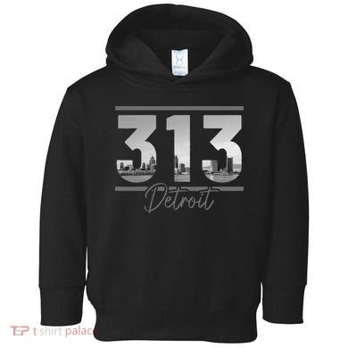 Detroit 313 Area Code Skyline Michigan Toddler Hoodie