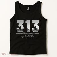 Detroit 313 Area Code Skyline Michigan Tank Top thumb 2