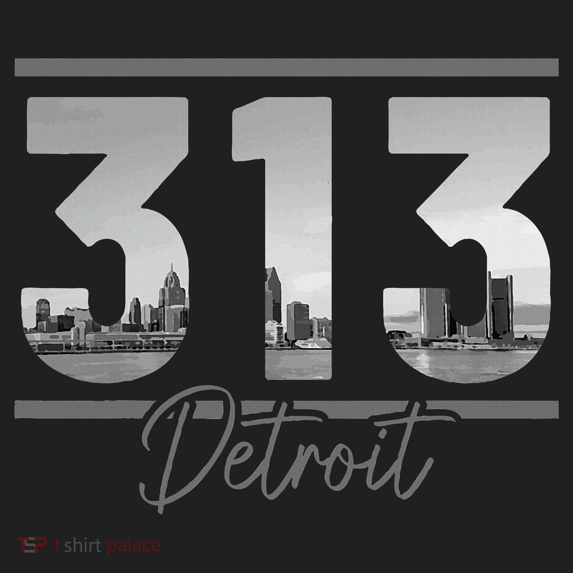 Detroit 313 Area Code Skyline Michigan Golf Towel