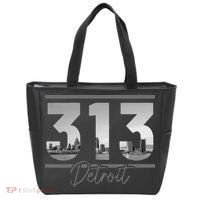 Detroit 313 Area Code Skyline Michigan Tote Bag thumb 0