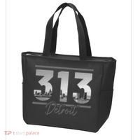 Detroit 313 Area Code Skyline Michigan Tote Bag thumb 3
