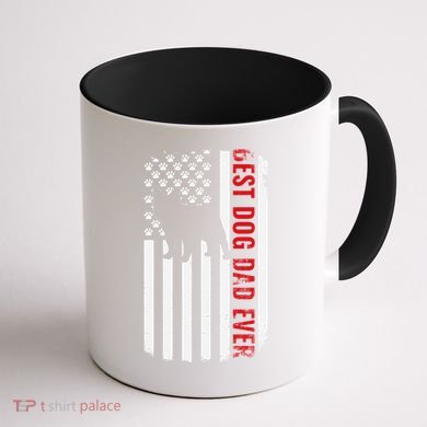 Dogs 365 French Bulldog Best Dog Dad Ever American Flag Coffee Mug back