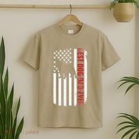 Dogs 365 French Bulldog Best Dog Dad Ever American Flag T-Shirt thumb 2
