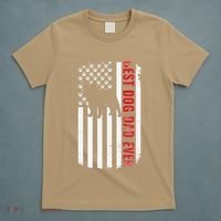 Dogs 365 French Bulldog Best Dog Dad Ever American Flag T-Shirt thumb 5