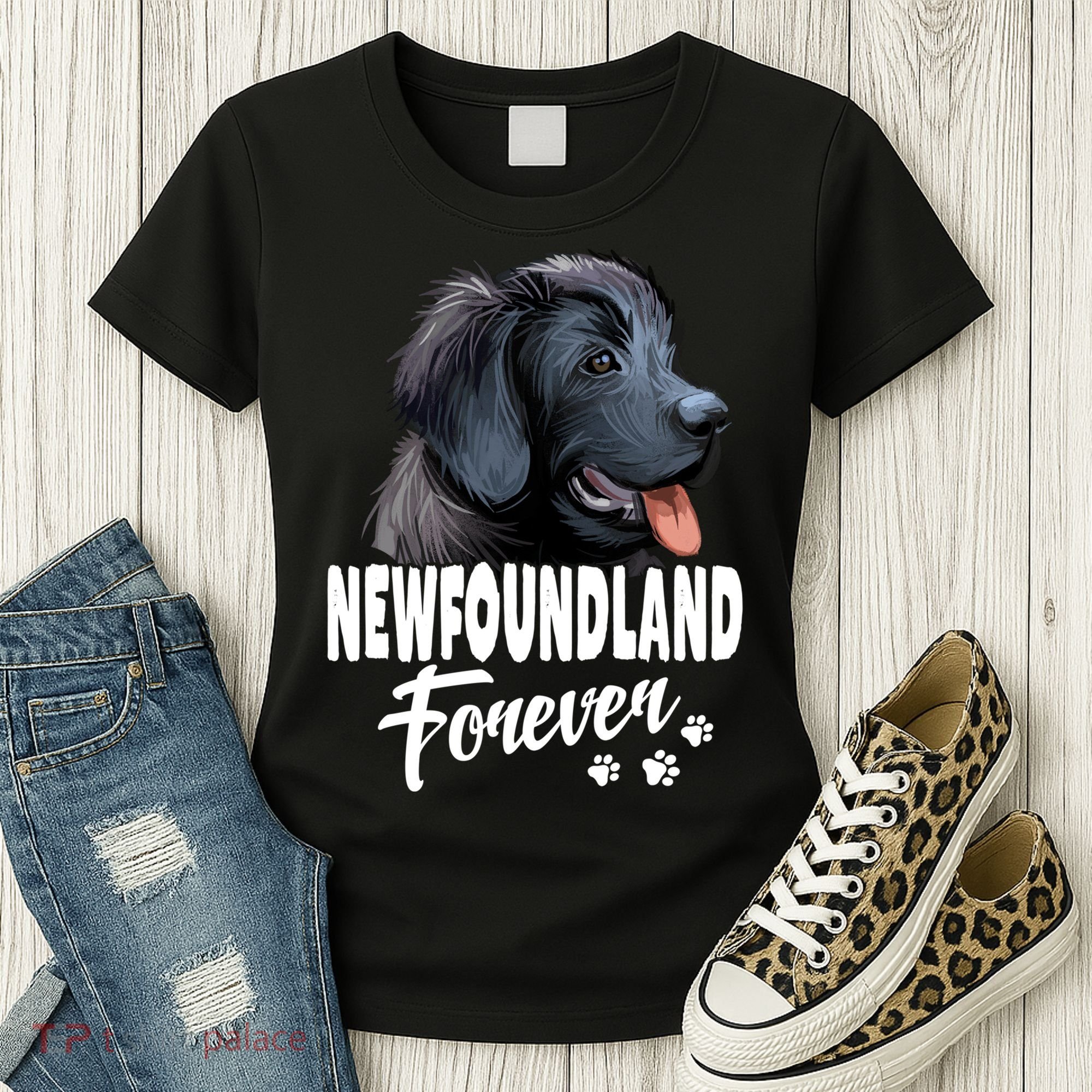 Dogs 365 Newfoundland Forever Cute Dog Lover Gift Women's T-Shirt