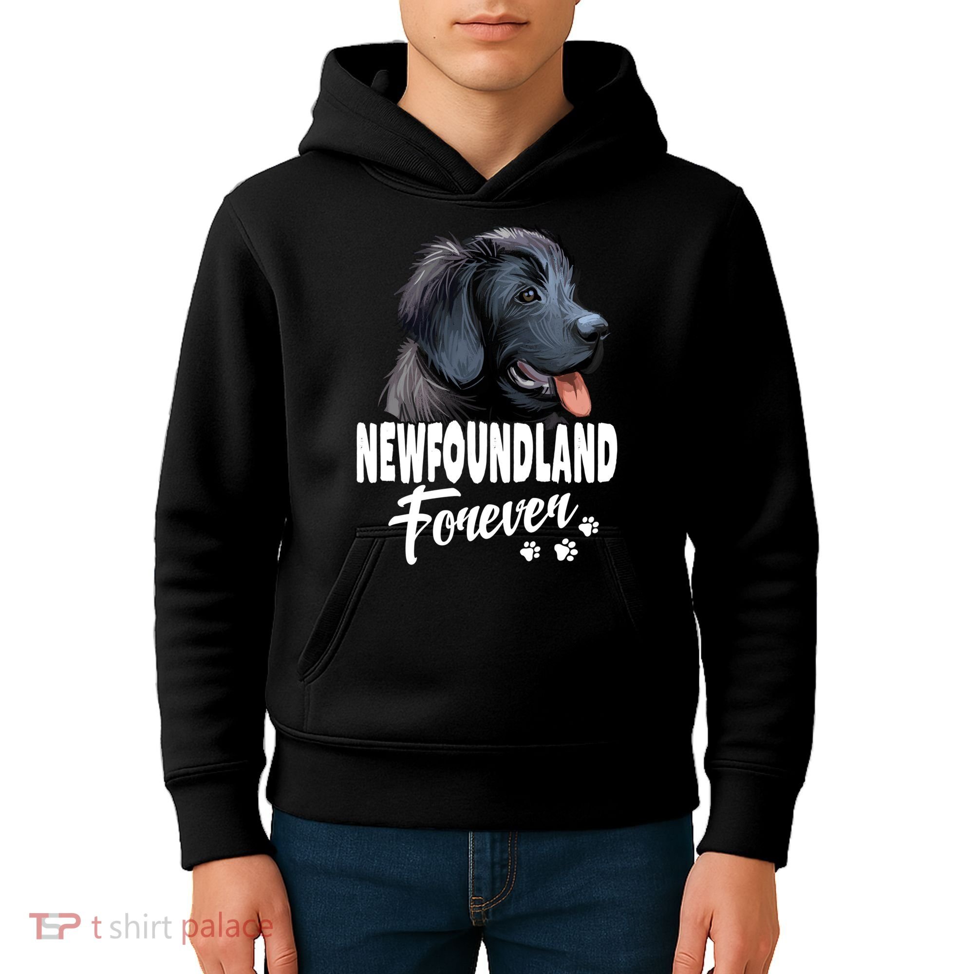 Dogs 365 Newfoundland Forever Cute Dog Lover Gift Kids Hoodie