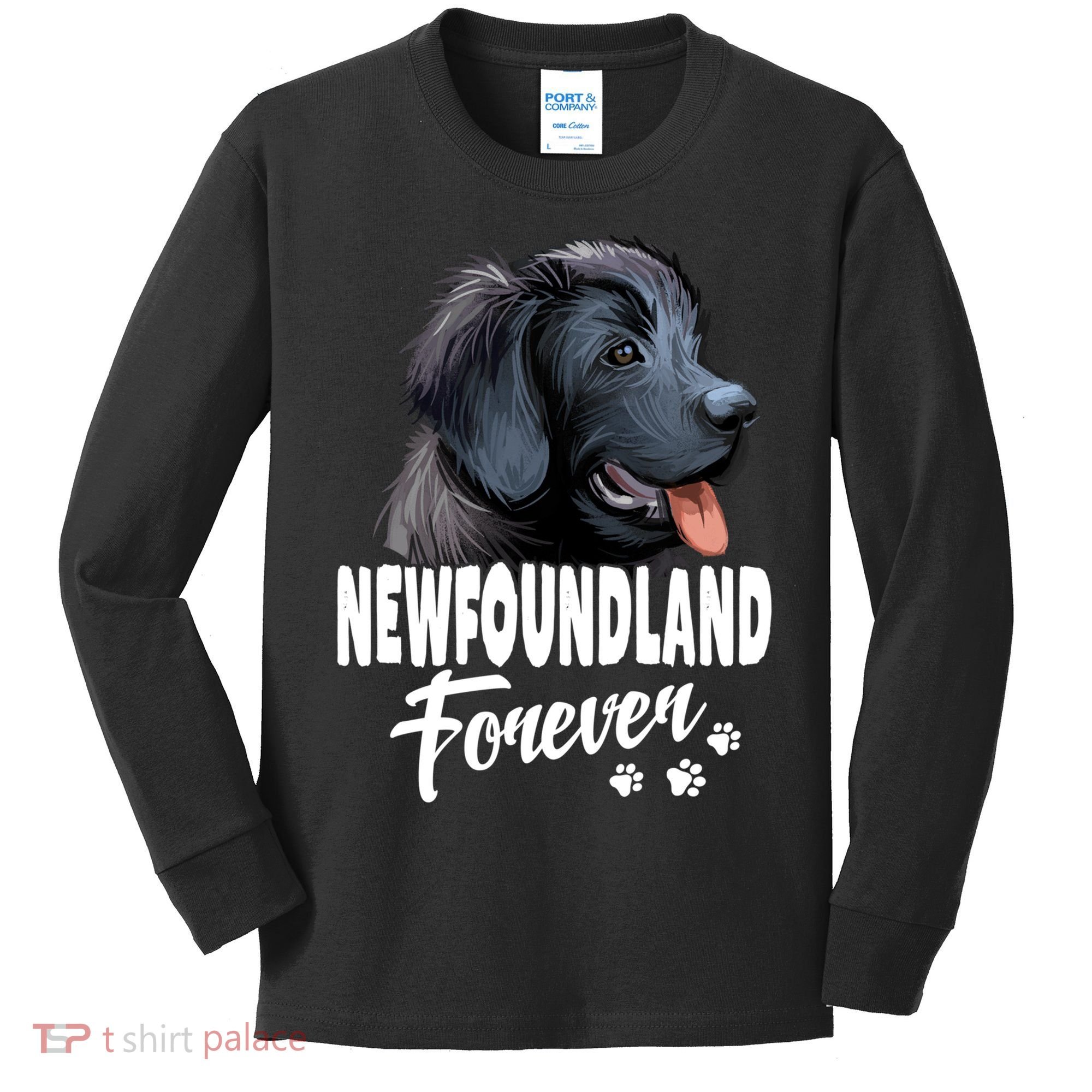 Dogs 365 Newfoundland Forever Cute Dog Lover Gift Kids Long Sleeve Shirt
