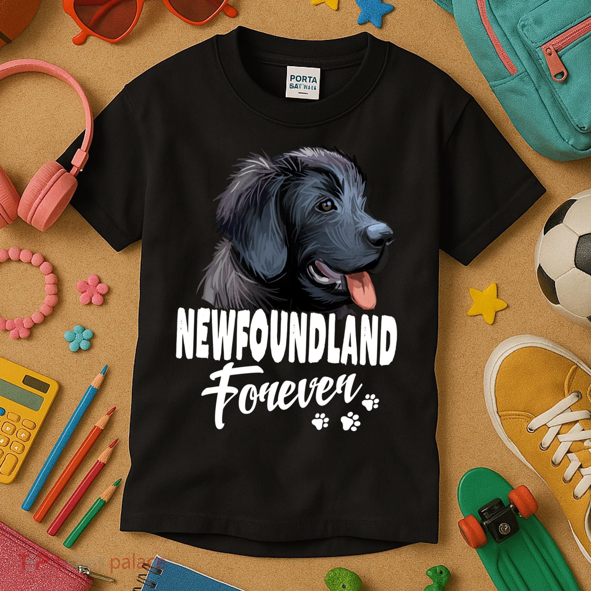 Dogs 365 Newfoundland Forever Cute Dog Lover Gift Kids T-Shirt
