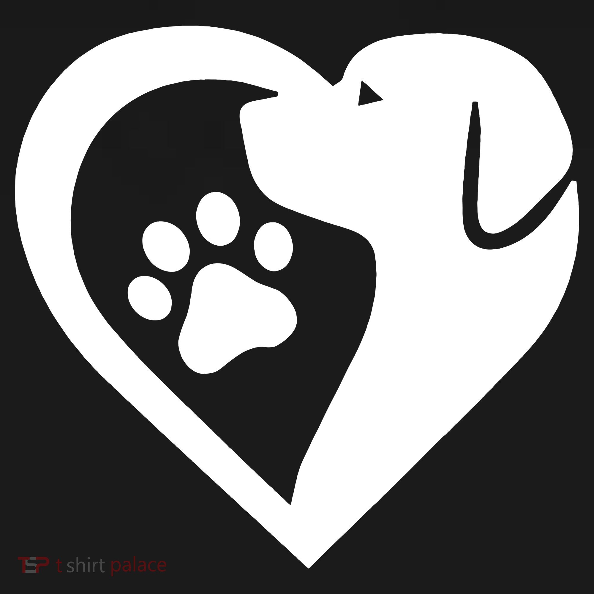 Dogs 365 Paw Rescue Animal Dog Heart Love Dog T-Shirt