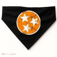 Distressed 3 Star Tn State Orange And White Tennessee Flag USA-Made Doggie Bandana thumb 0
