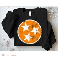 Distressed 3 Star Tn State Orange And White Tennessee Flag Sweatshirt thumb 2