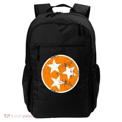 Distressed 3 Star Tn State Orange And White Tennessee Flag Backpack