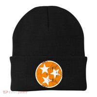 Distressed 3 Star Tn State Orange And White Tennessee Flag Beanie thumb 0