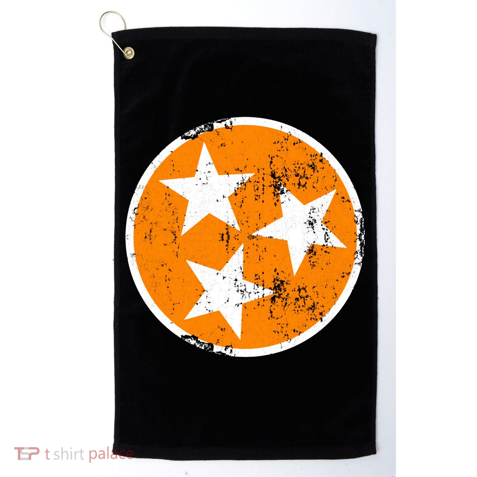 Distressed 3 Star Tn State Orange And White Tennessee Flag Golf Towel
