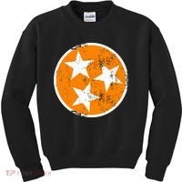 Distressed 3 Star Tn State Orange And White Tennessee Flag Kids Sweatshirt thumb 0