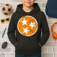 Distressed 3 Star Tn State Orange And White Tennessee Flag Kids Hoodie thumb 2